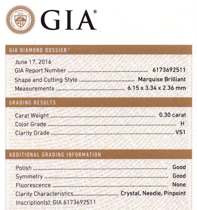 Foto 9 - Diamant 0,30ct Wesselton VS1 Navette mit GIA Zertifikat, D6751
