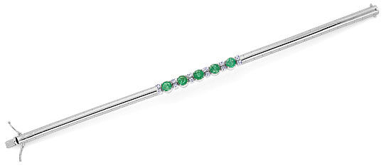 Foto 1 - Smaragd Brillanten-Armband 2,1ct Emeralds 18K Weißgold, S4195