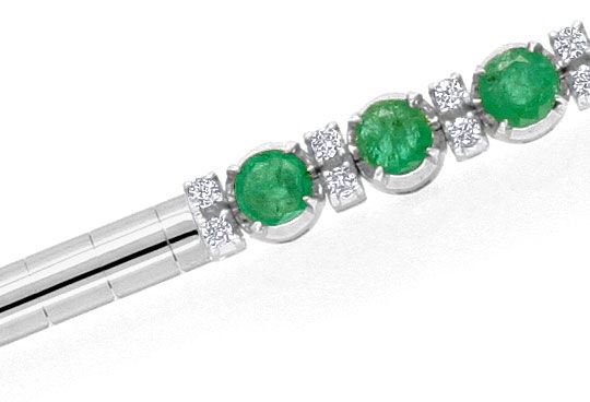 Foto 2 - Smaragd Brillanten-Armband 2,1ct Emeralds 18K Weißgold, S4195